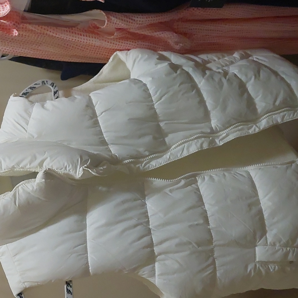 White puffer vest